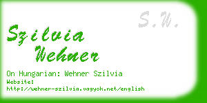 szilvia wehner business card